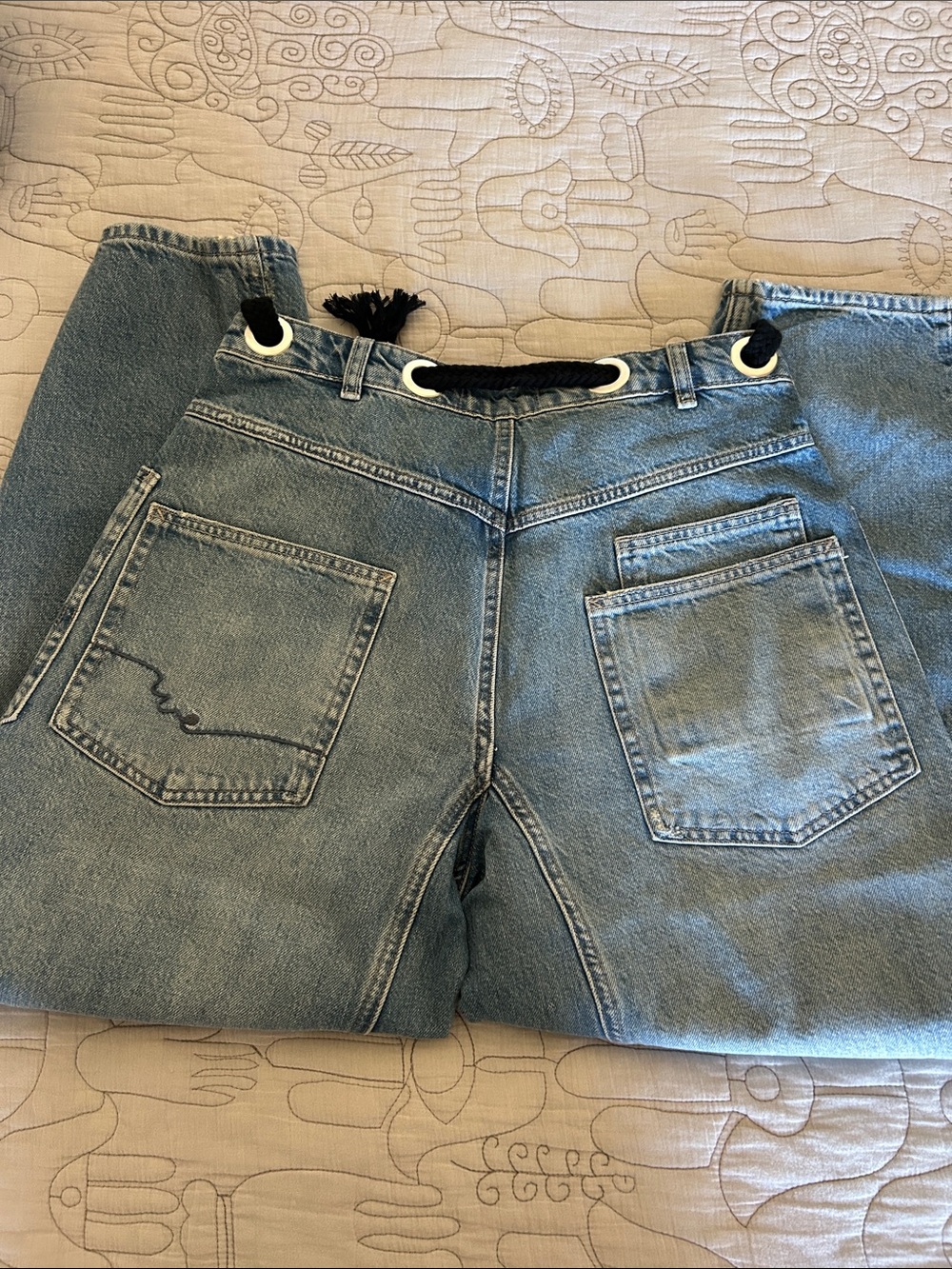 Free People We The Free Moxie Pull-On Barrel Jeans Truest Blue NWOT Size 27 - Picture 6 of 7